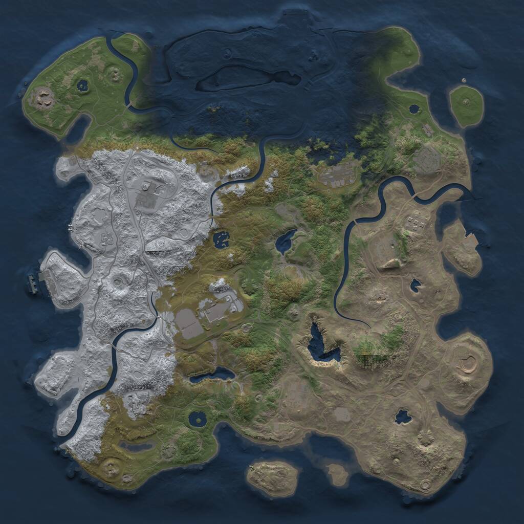 Rust Map: Procedural Map, Size: 4500, Seed: 507177076, 17 Monuments
