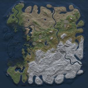 Thumbnail Rust Map: Procedural Map, Size: 5500, Seed: 20260205, 17 Monuments