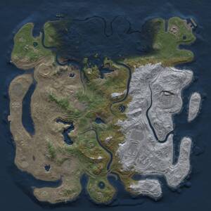 Thumbnail Rust Map: Procedural Map, Size: 4500, Seed: 1076744832, 16 Monuments