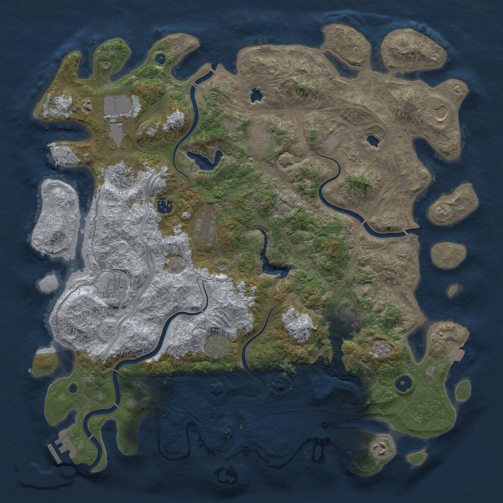 Rust Map: Procedural Map, Size: 4750, Seed: 775003827, 16 Monuments