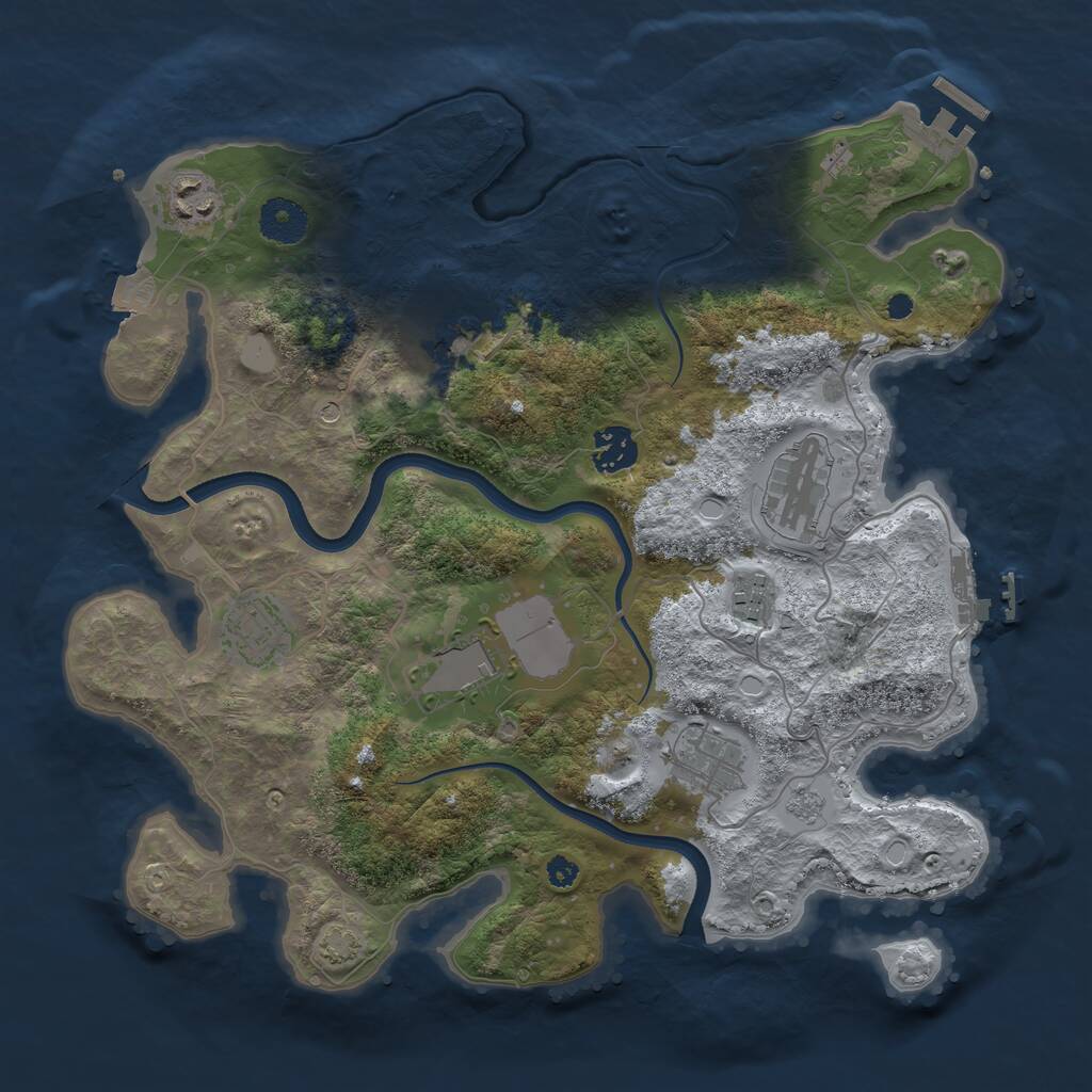Rust Map: Procedural Map, Size: 3500, Seed: 751460111, 14 Monuments