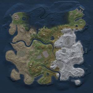 Thumbnail Rust Map: Procedural Map, Size: 3500, Seed: 751460111, 14 Monuments