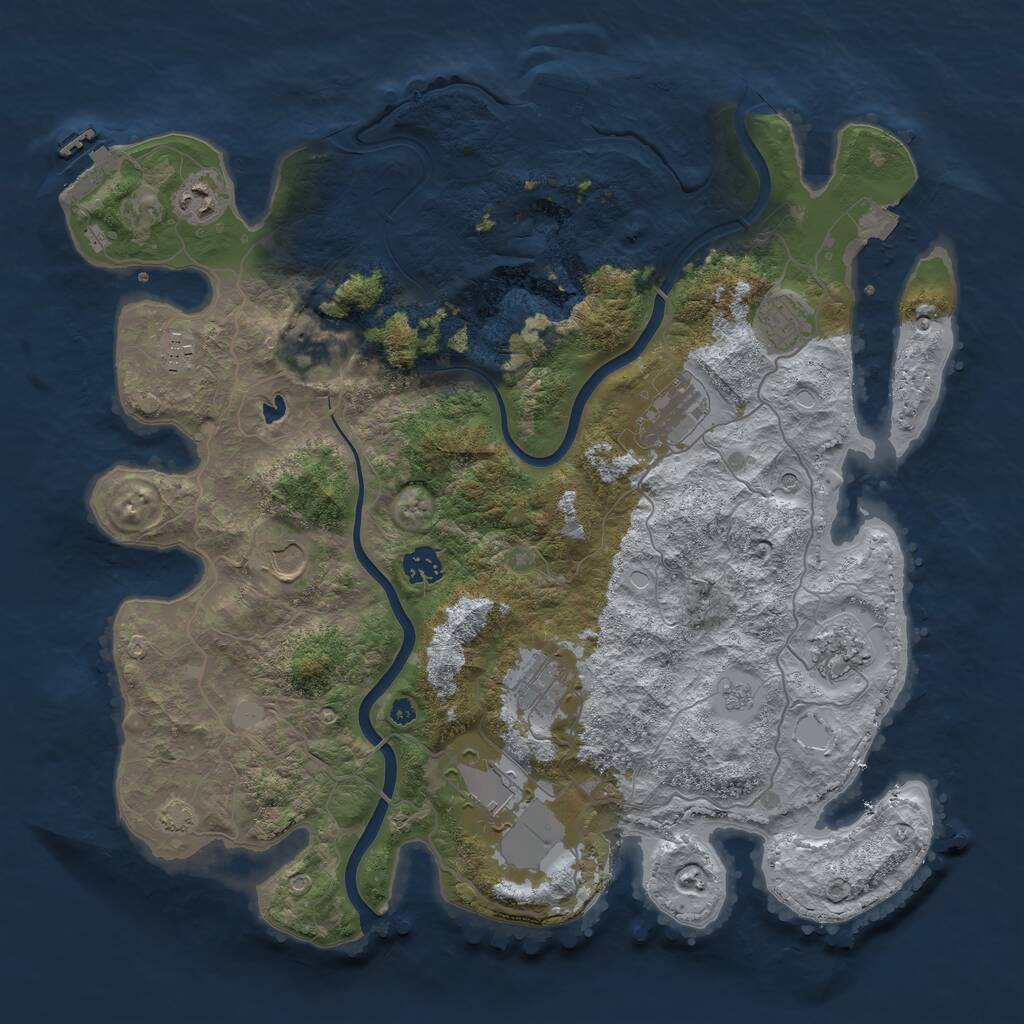 Rust Map: Procedural Map, Size: 4000, Seed: 638568, 16 Monuments