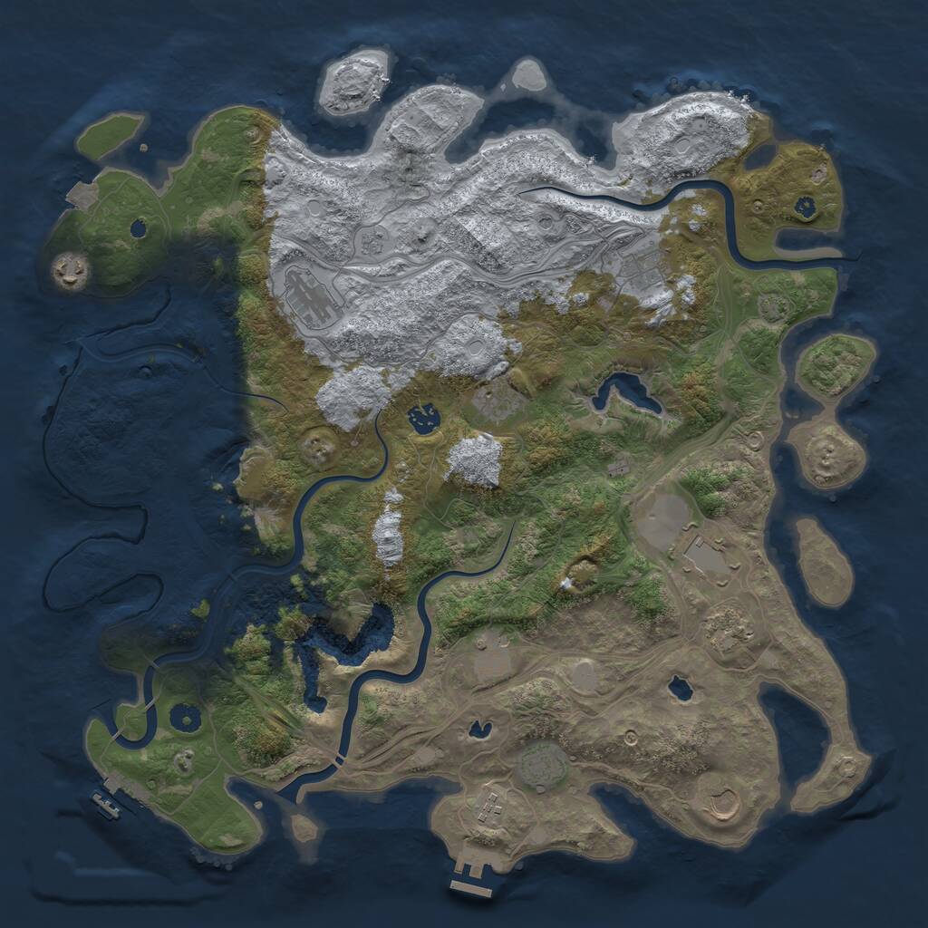 Rust Map: Procedural Map, Size: 4500, Seed: 93849752, 17 Monuments