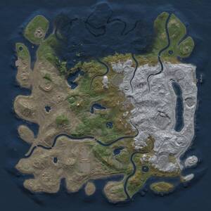 Thumbnail Rust Map: Procedural Map, Size: 4500, Seed: 1626183095, 16 Monuments