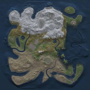 Thumbnail Rust Map: Procedural Map, Size: 3500, Seed: 615175, 13 Monuments
