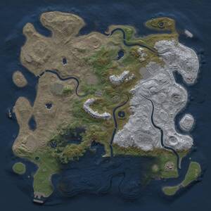 Thumbnail Rust Map: Procedural Map, Size: 4500, Seed: 1975494723, 17 Monuments