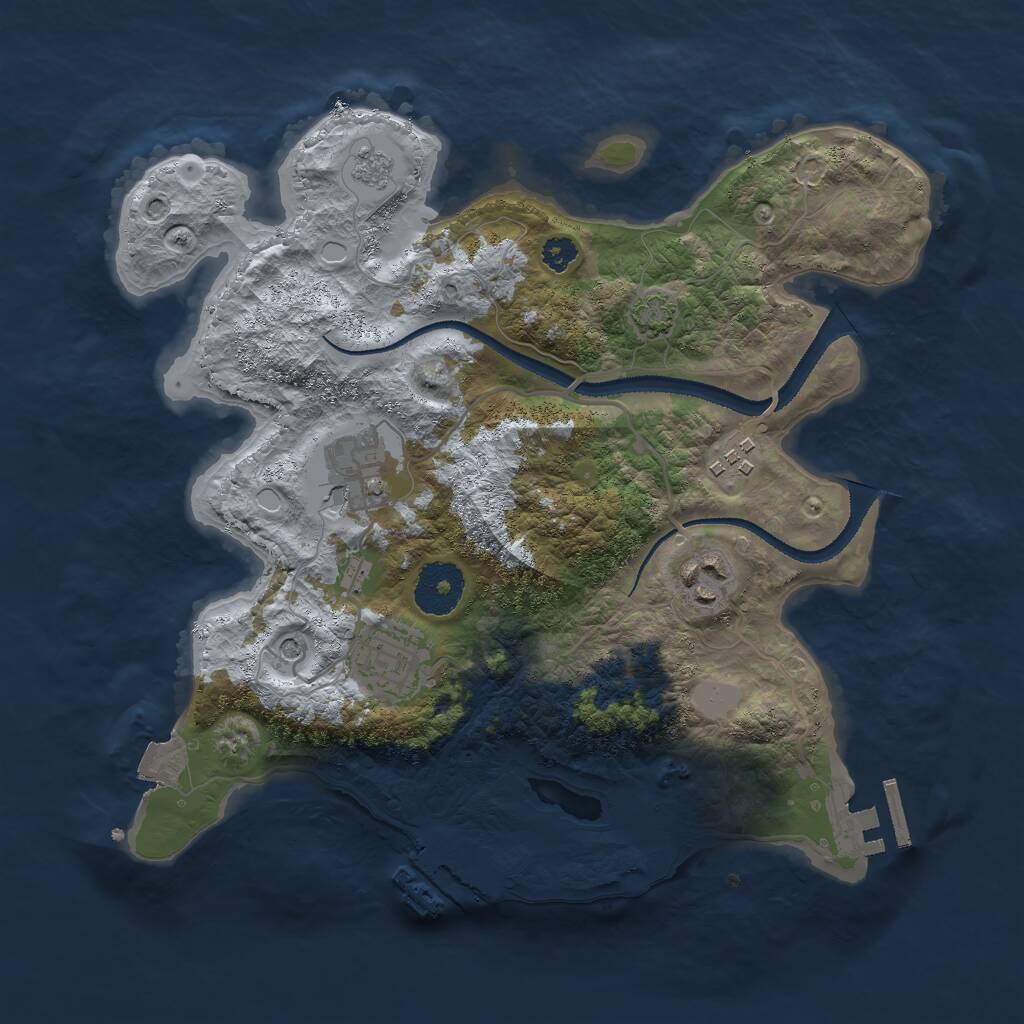 Rust Map: Procedural Map, Size: 3000, Seed: 68283, 10 Monuments