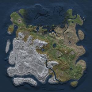 Thumbnail Rust Map: Procedural Map, Size: 4000, Seed: 3005, 16 Monuments