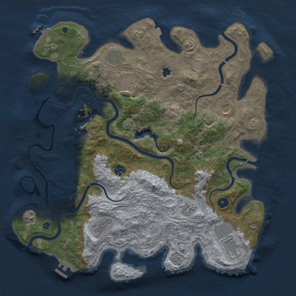 Rust Map: Procedural Map, Size: 4250, Seed: 1241305837, 15 Monuments