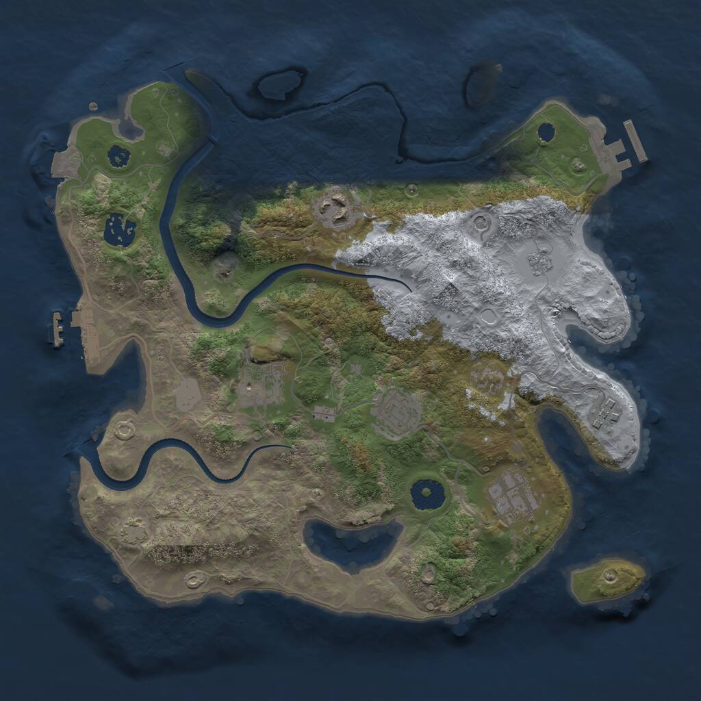 Rust Map: Procedural Map, Size: 3200, Seed: 1386408760, 12 Monuments