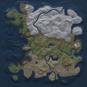 Thumbnail Rust Map: Procedural Map, Size: 4500, Seed: 72594107, 17 Monuments