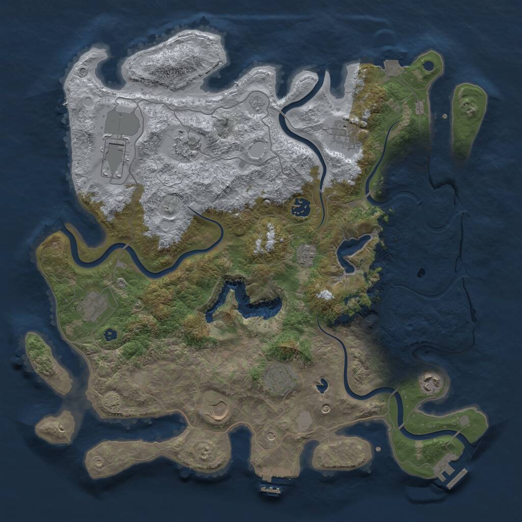 Rust Map: Procedural Map, Size: 4096, Seed: 481979, 15 Monuments