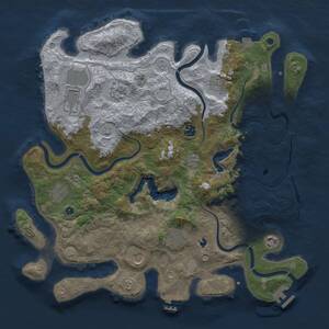 Thumbnail Rust Map: Procedural Map, Size: 4096, Seed: 481979, 15 Monuments