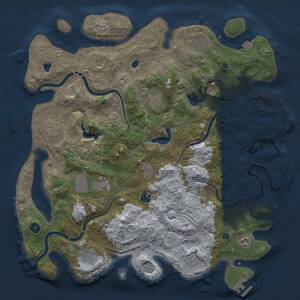 Thumbnail Rust Map: Procedural Map, Size: 4500, Seed: 393537180, 17 Monuments