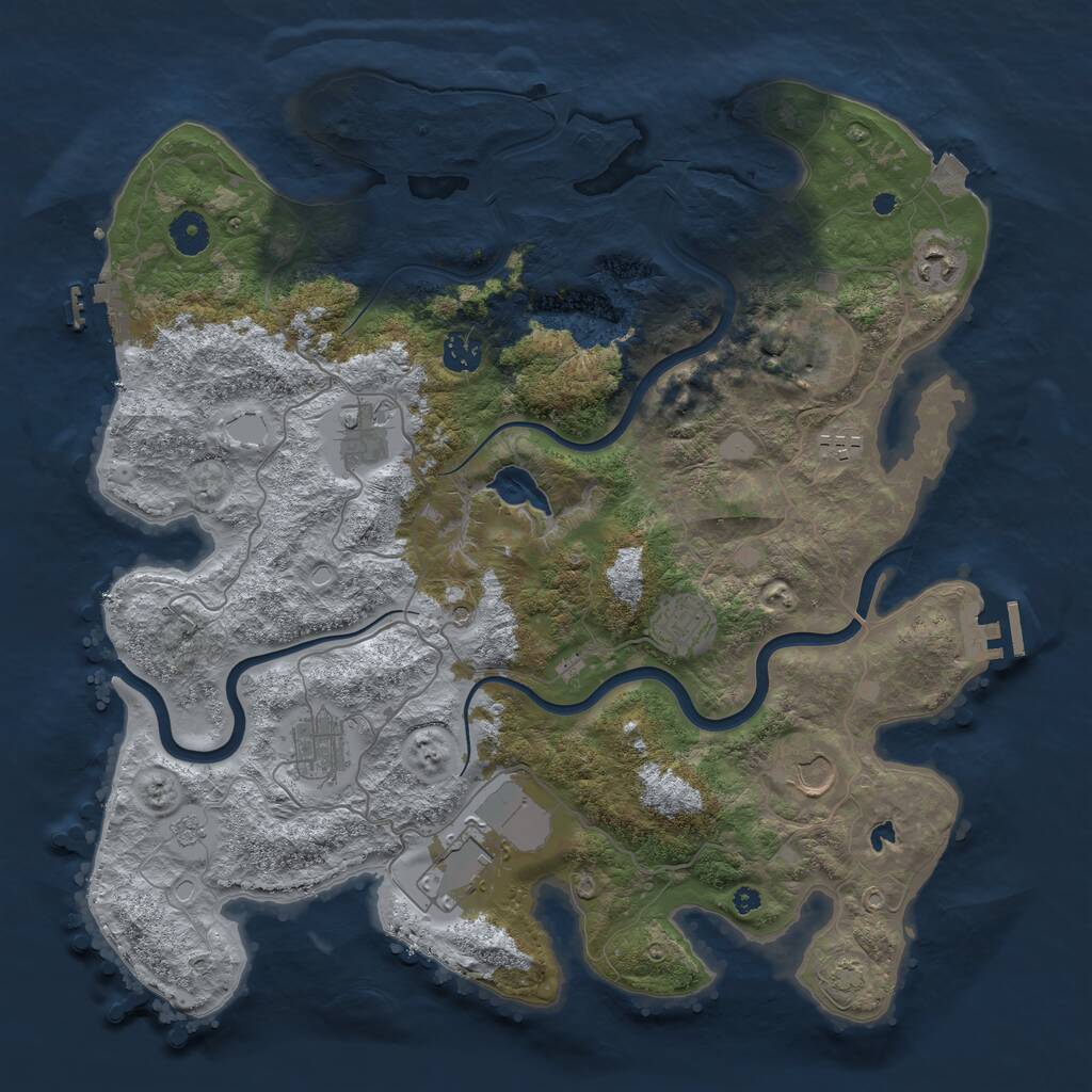Rust Map: Procedural Map, Size: 4000, Seed: 7868567, 15 Monuments