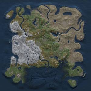 Thumbnail Rust Map: Procedural Map, Size: 4500, Seed: 983368352, 14 Monuments