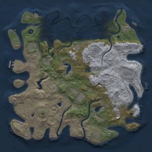 Thumbnail Rust Map: Procedural Map, Size: 4500, Seed: 1077311930, 17 Monuments