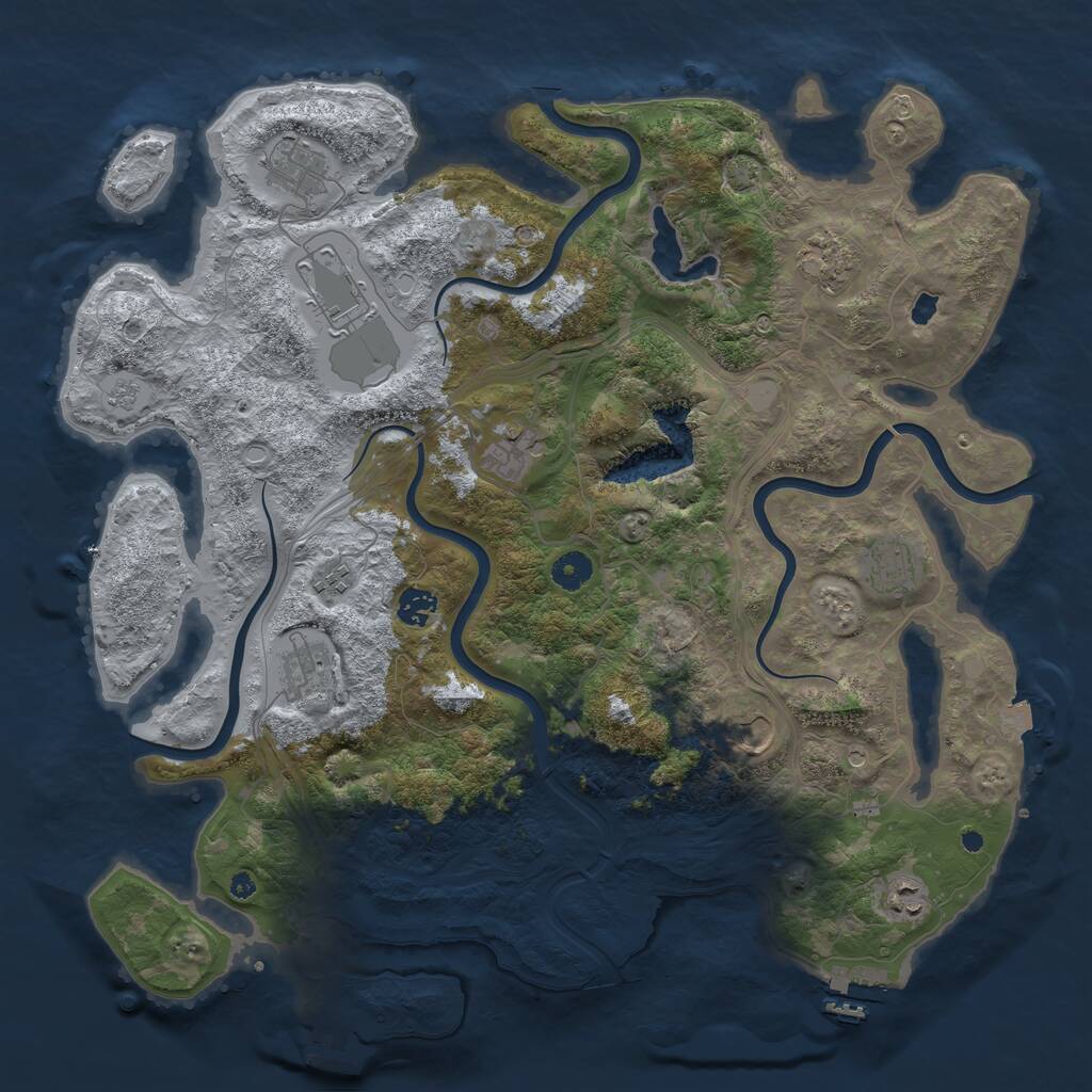Rust Map: Procedural Map, Size: 4250, Seed: 58431501, 16 Monuments