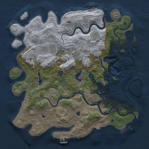 Thumbnail Rust Map: Procedural Map, Size: 4500, Seed: 439424971, 16 Monuments