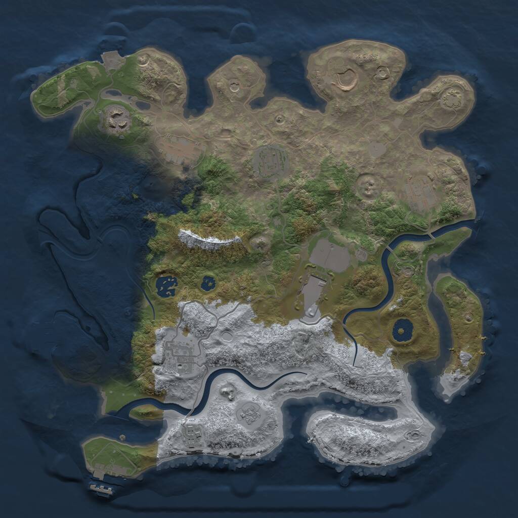 Rust Map: Procedural Map, Size: 3500, Seed: 769035569, 15 Monuments