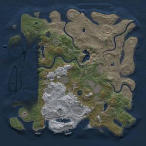 Thumbnail Rust Map: Procedural Map, Size: 4500, Seed: 1221271867, 16 Monuments