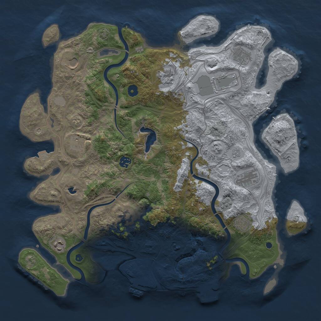 Rust Map: Procedural Map, Size: 4250, Seed: 1115942849, 17 Monuments