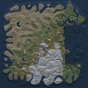 Thumbnail Rust Map: Procedural Map, Size: 6000, Seed: 6290, 17 Monuments