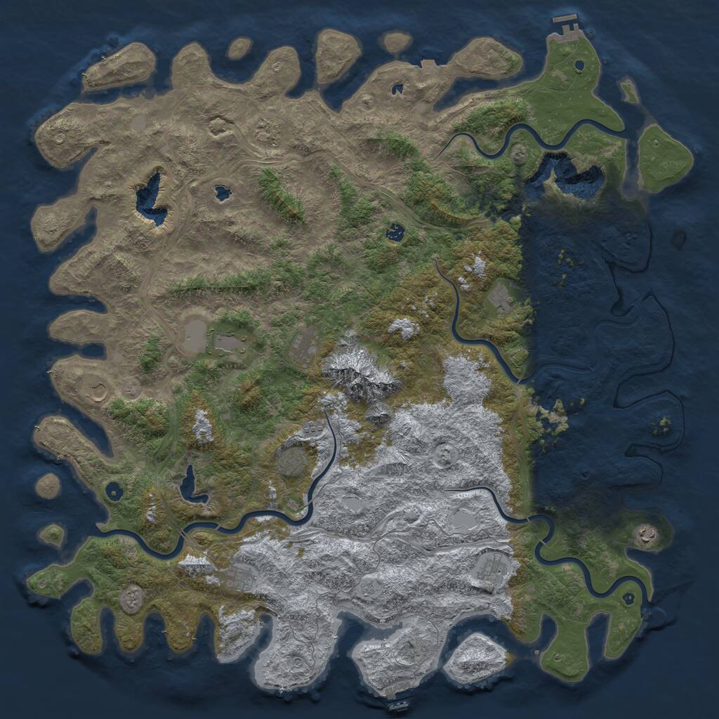 Rust Map: Procedural Map, Size: 6000, Seed: 6290, 17 Monuments
