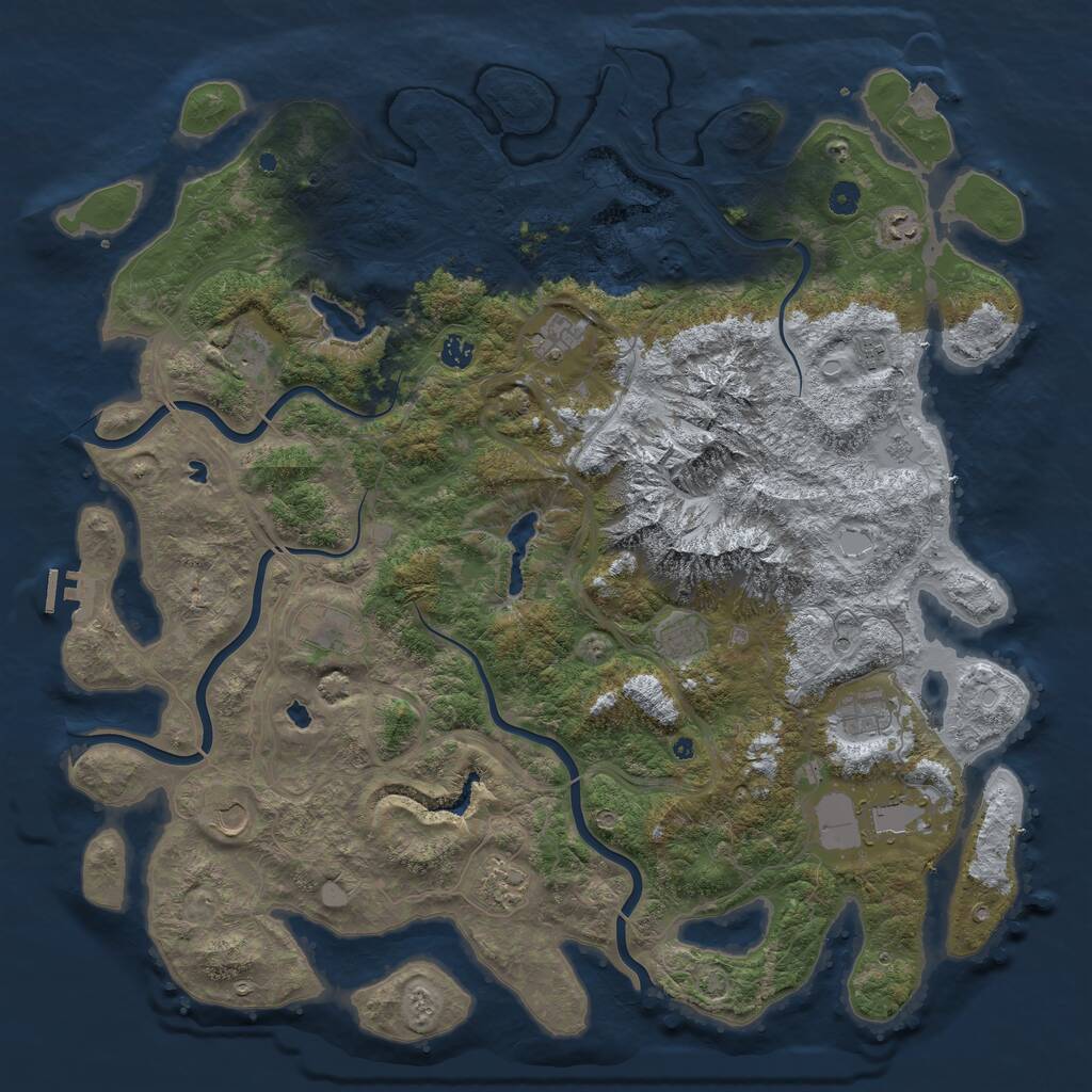 Rust Map: Procedural Map, Size: 5000, Seed: 1489516132, 16 Monuments