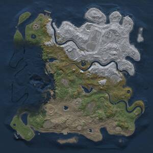 Thumbnail Rust Map: Procedural Map, Size: 4500, Seed: 703287662, 17 Monuments