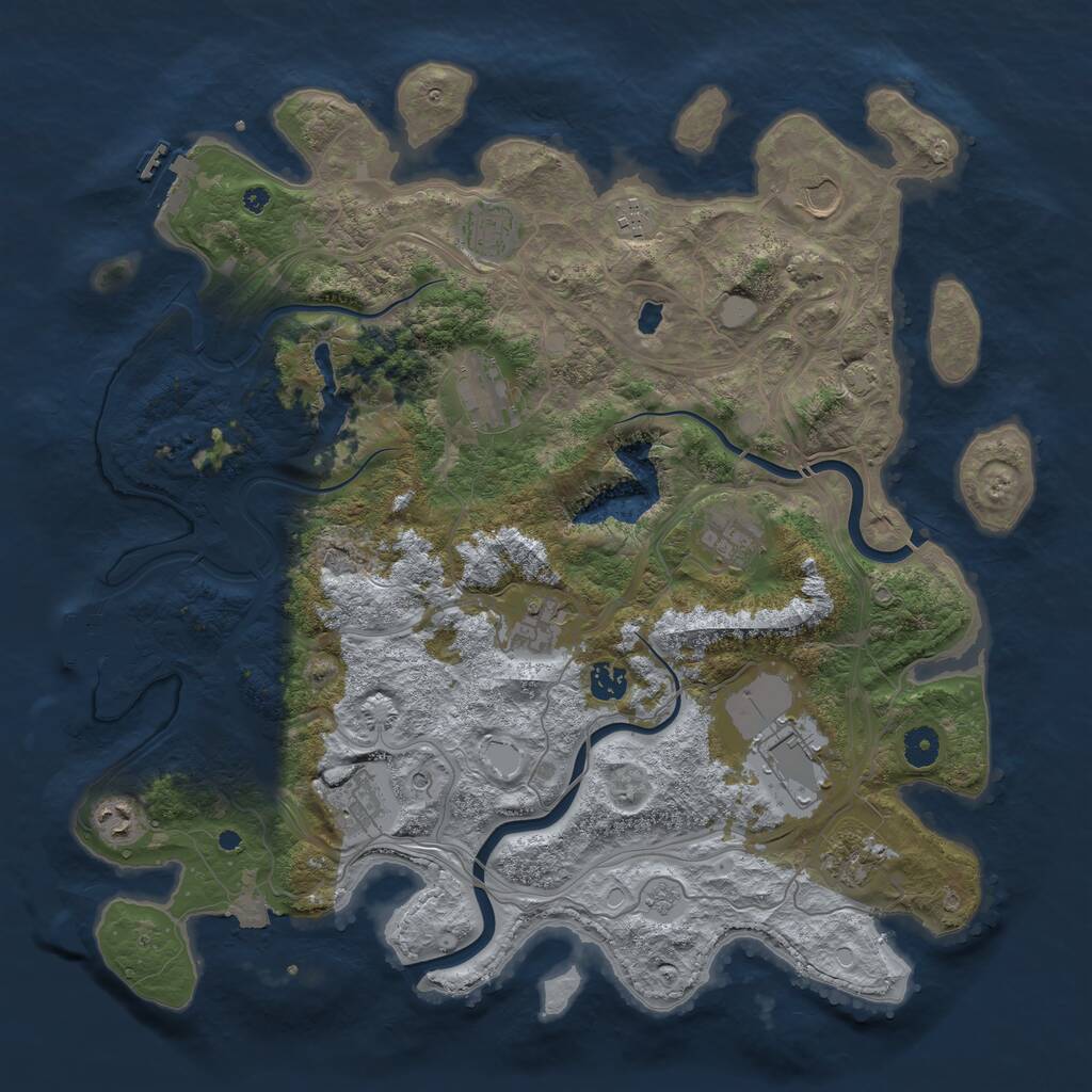 Rust Map: Procedural Map, Size: 4250, Seed: 732797421, 17 Monuments