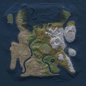 Thumbnail Rust Map: Procedural Map, Size: 3000, Seed: 1963662445, 11 Monuments