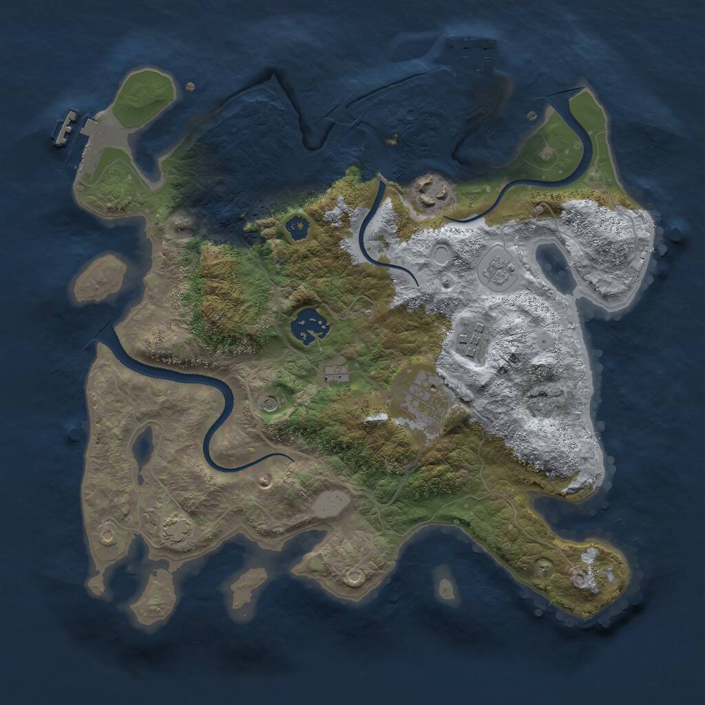 Rust Map: Procedural Map, Size: 3000, Seed: 950175774, 10 Monuments