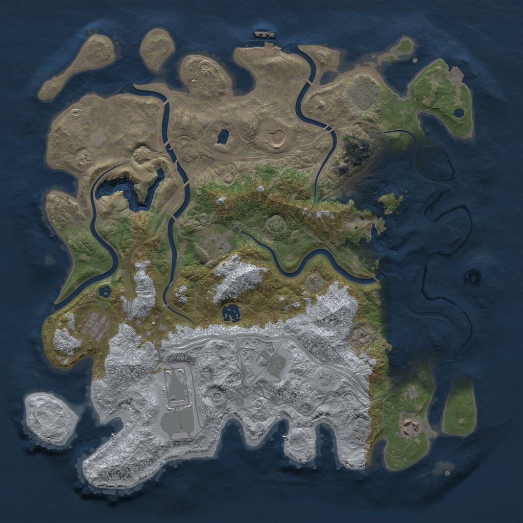 Rust Map: Procedural Map, Size: 4250, Seed: 1101142363, 14 Monuments