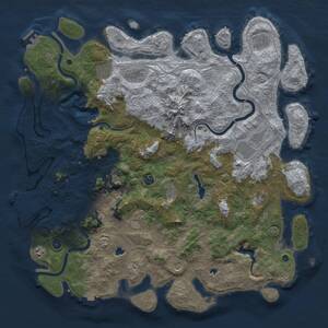 Thumbnail Rust Map: Procedural Map, Size: 5000, Seed: 76847, 17 Monuments