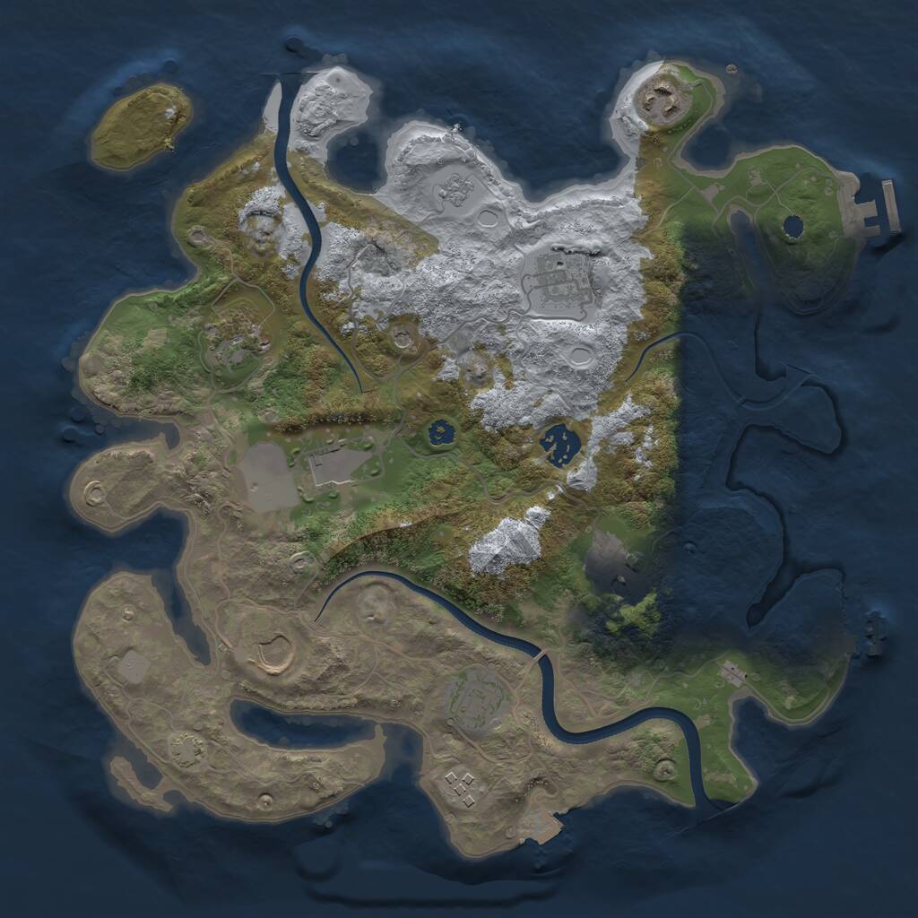 Rust Map: Procedural Map, Size: 3500, Seed: 61850734, 15 Monuments