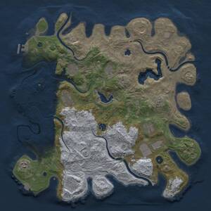 Thumbnail Rust Map: Procedural Map, Size: 4300, Seed: 32757119, 16 Monuments