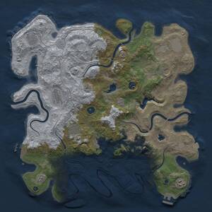 Thumbnail Rust Map: Procedural Map, Size: 4250, Seed: 733336369, 17 Monuments
