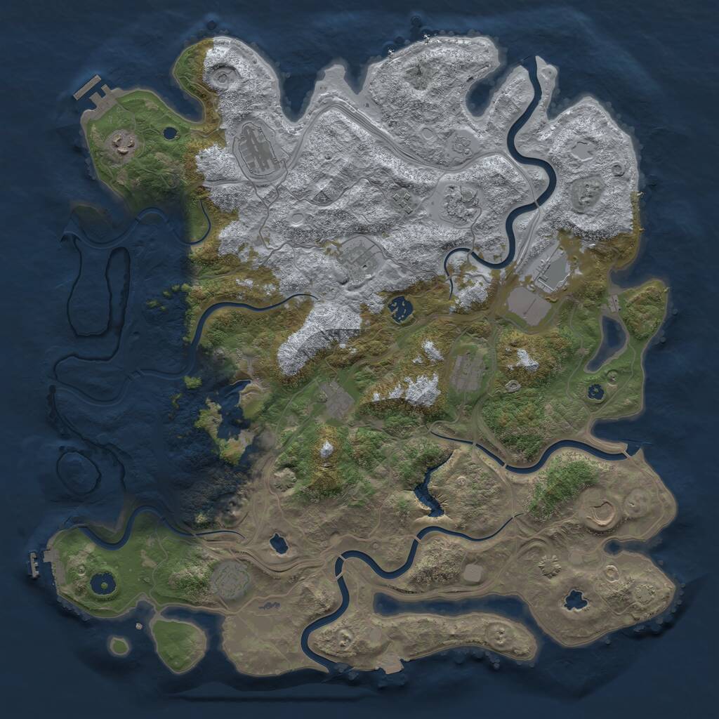 Rust Map: Procedural Map, Size: 4500, Seed: 654372711, 17 Monuments