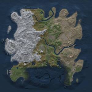 Thumbnail Rust Map: Procedural Map, Size: 3865, Seed: 1967998116, 16 Monuments