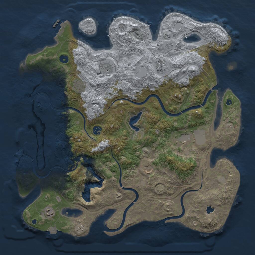 Rust Map: Procedural Map, Size: 4350, Seed: 45398234, 14 Monuments