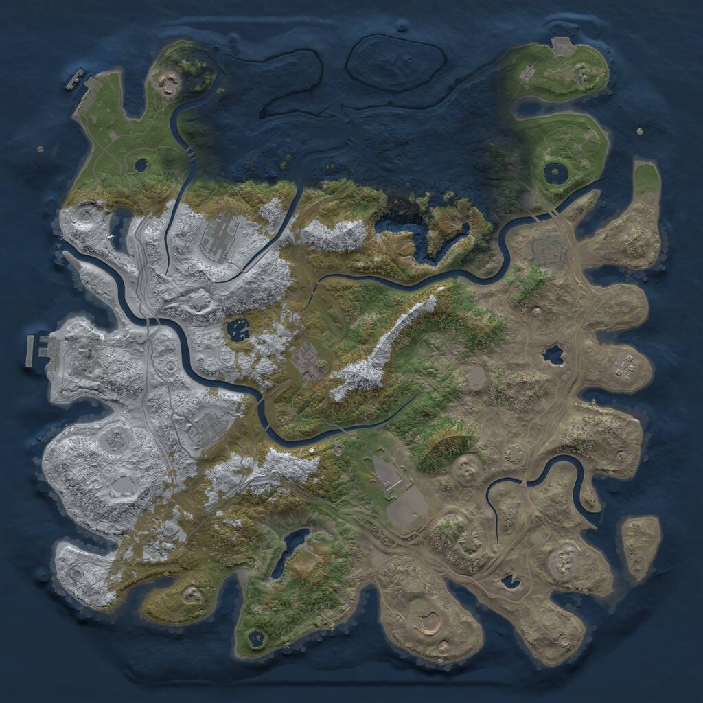 Rust Map: Procedural Map, Size: 4500, Seed: 6364332, 16 Monuments