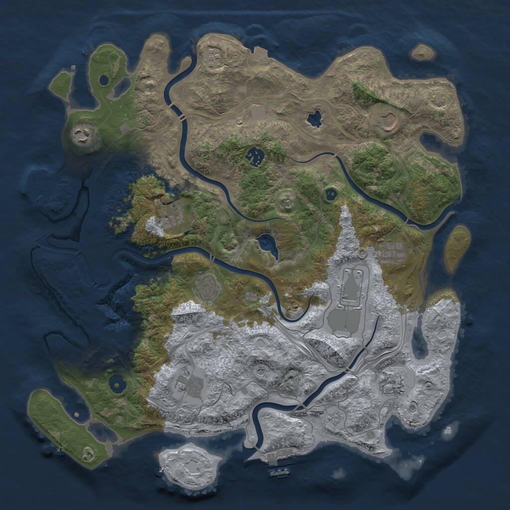 Rust Map: Procedural Map, Size: 4250, Seed: 1002363616, 16 Monuments