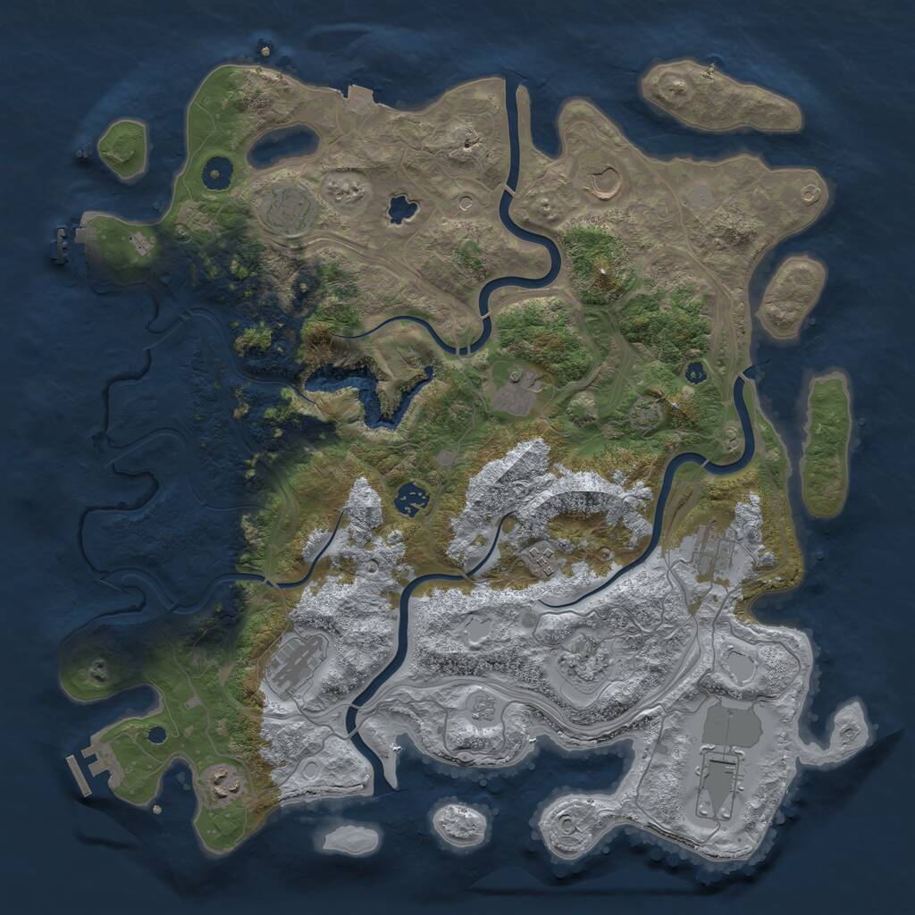 Rust Map: Procedural Map, Size: 4250, Seed: 1737020105, 16 Monuments