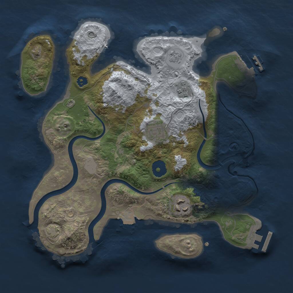 Rust Map: Procedural Map, Size: 2800, Seed: 901069584, 8 Monuments