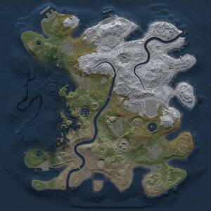 Thumbnail Rust Map: Procedural Map, Size: 3500, Seed: 233593042, 14 Monuments