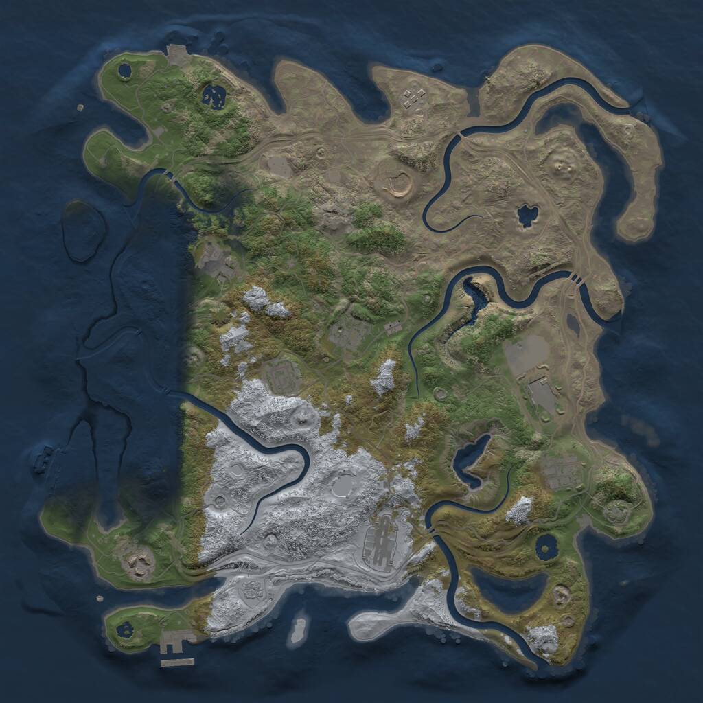 Rust Map: Procedural Map, Size: 4250, Seed: 8051976, 16 Monuments