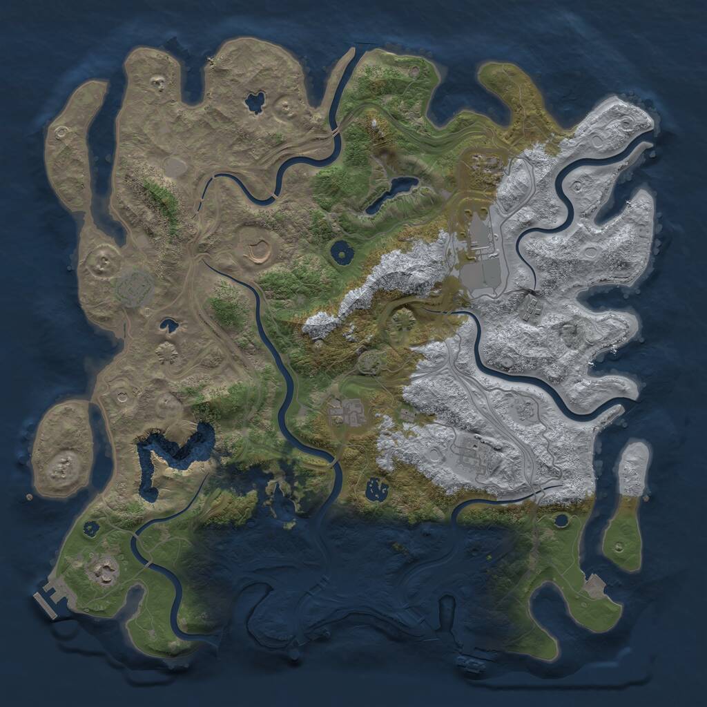 Rust Map: Procedural Map, Size: 4500, Seed: 107616382, 15 Monuments