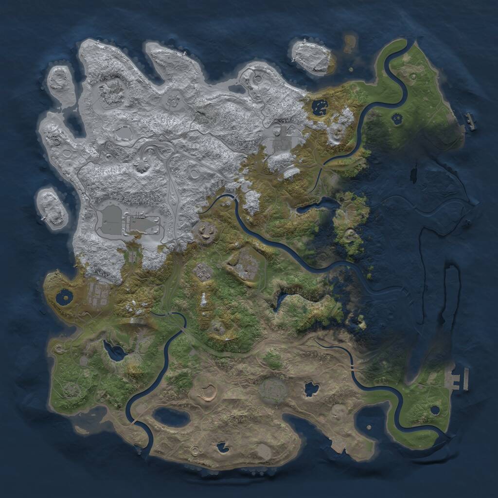 Rust Map: Procedural Map, Size: 4500, Seed: 99677955, 16 Monuments